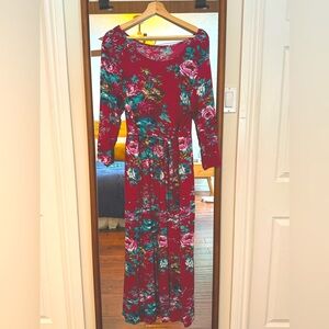 April Cornell floral jersey midi dress size small worn 2X NSPF home